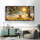 Buddha In Autum Nature Glass Finish Horizontal Wall Art