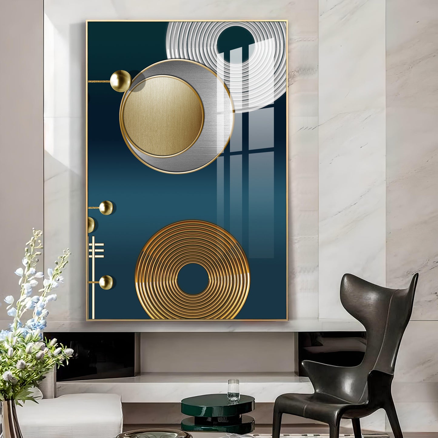 Modern Muse Glass Finish Vertical Wall Art