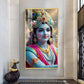 Lord Jai Shri Krishna Glass Finish Vertical Wall Art