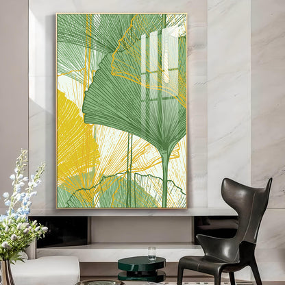 Foliage Reverie Glass Finish Vertical Wall Art