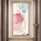 Pink and Blue Floral Glass Finish Vertical Wall Art
