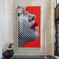 Stripes of Distinction Glass Finish Vertical Wall Art