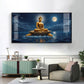 Buddha Sitting Peacfully Glass Finish Horizontal Wall Art