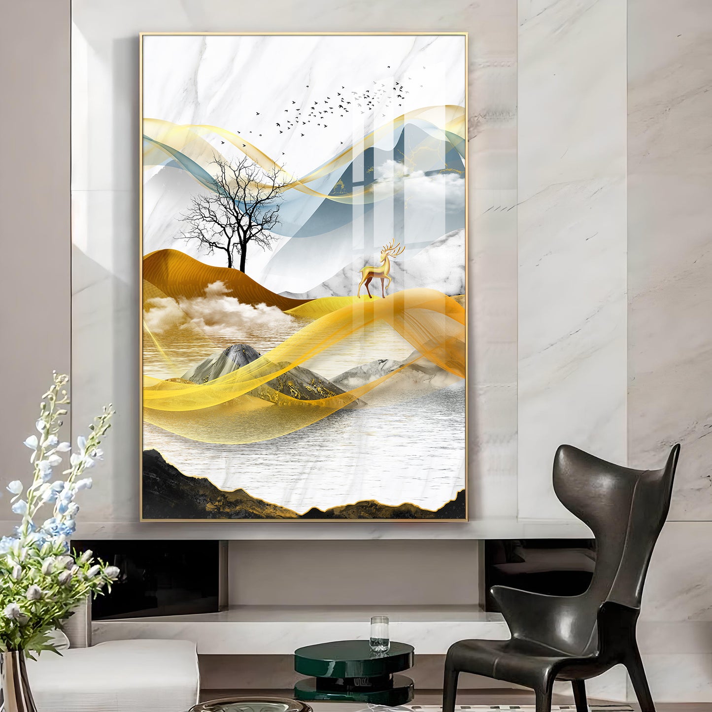 Forest Haven Glass Finish Vertical Wall Art