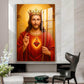Christian God jesus Glass Finish Vertical Wall Art