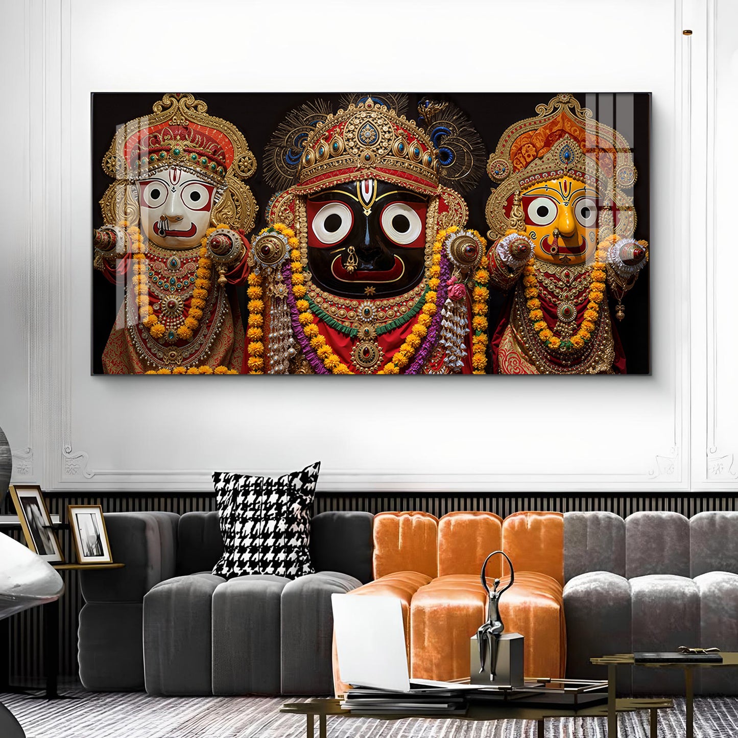 Jagannath Bhagwan Ji Glass Finish Horizontal Wall Art