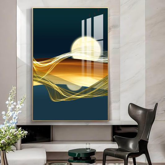 Modern Vista Glass Finish Vertical Wall Art