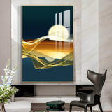 Modern Vista Glass Finish Vertical Wall Art