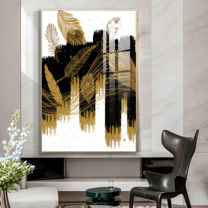 Abstract Expression Glass Finish Vertical Wall Art