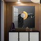 Black and Gold Glass Finish Square Wall Art