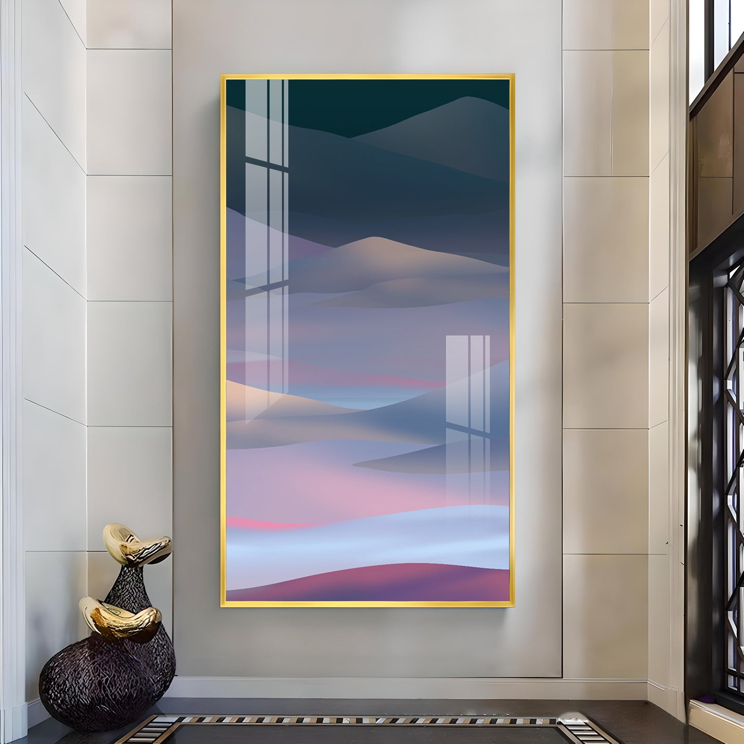 Arid Horizons Glass Finish Vertical Wall Art