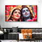 Lord Shiva and Parvati Glass Finish Horizontal Wall Art