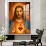 Father Lord Jesus Glass Finish Vertical Wall Art