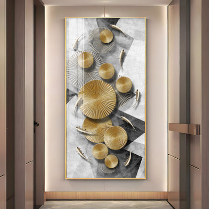 Opulent Whispers Glass Finish Vertical Wall Art
