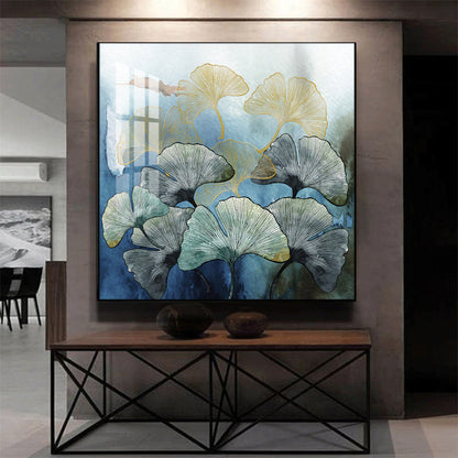 Tranquil Blossom Glass Finish Square Wall Art