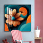 Abstract Floral Expression Glass Finish Square Wall Art