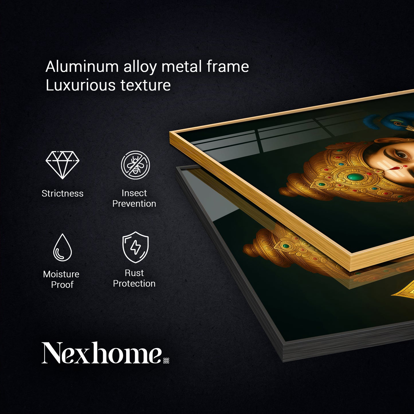 Colorful Kartikey Glass Finish Vertical Wall Art