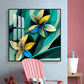 Shaded Contemporary Bloom Glass Finish Square Wall Art