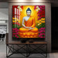 Serene Gautam Buddha Glass Finish Square Wall Art