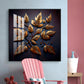 Leafy Mural Elegance Glass Finish Square Wall Art
