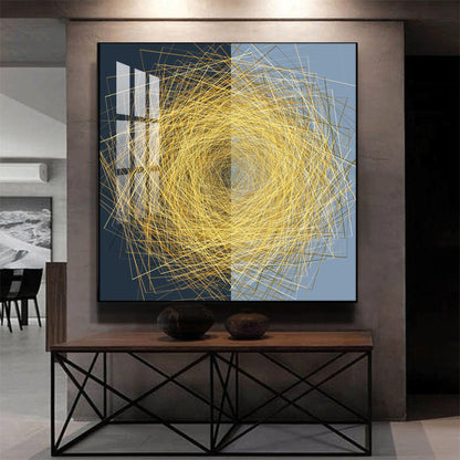 String Wire Glass Finish Square Wall Art