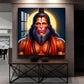 Lord Hanuman Glass Finish Square Wall Art