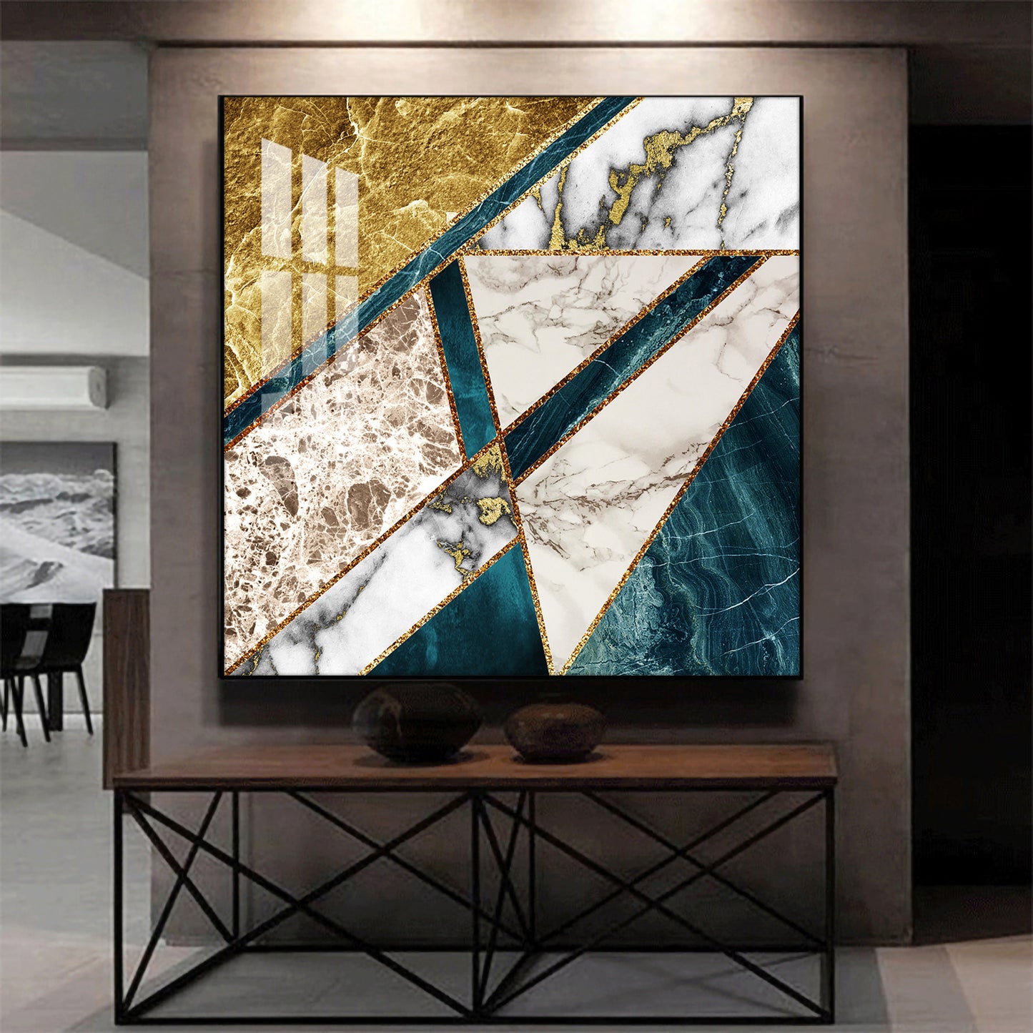 Luxe Serenity Glass Finish Square Wall Art