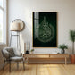Sacred Calligraphic Glass Finish Vertical Wall Art