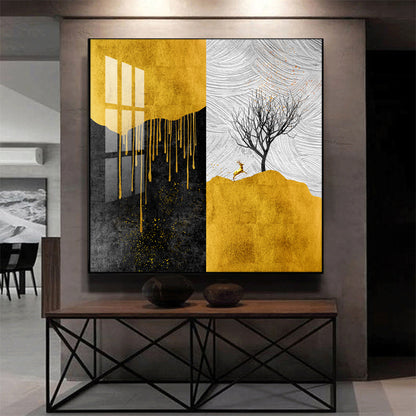 Majestic Tree Glass Finish Square Wall Art