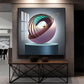 Aureate Ringed Sphere Glass Finish Square Wall Art
