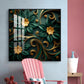 Emerald Garden Flower Glass Finish Square Wall Art