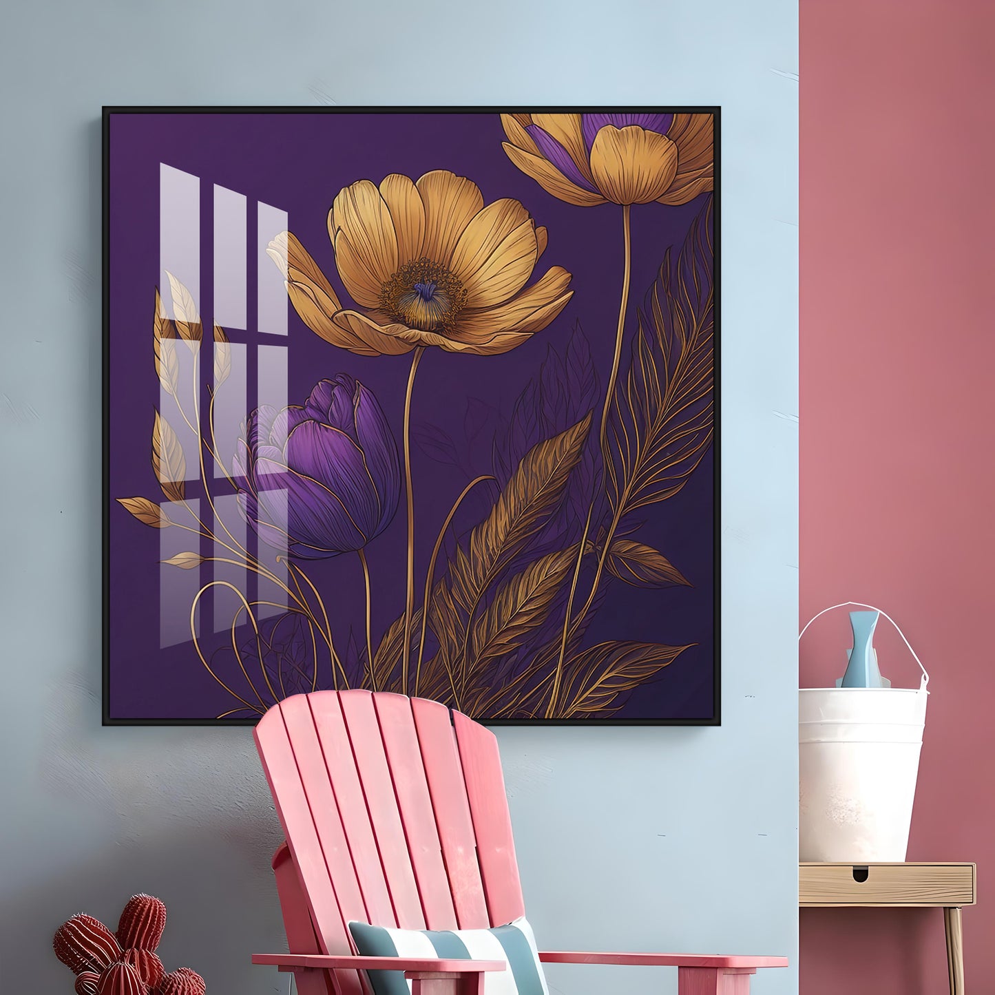 Lavender Haven Decor Glass Finish Square Wall Art
