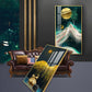 Golden Deer Essence Glass Finish Vertical Wall Art