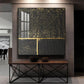 Black and Gold Reverie Glass Finish Square Wall Art
