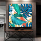 Leafy Retreat Glass Finish Square Wall Art