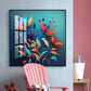 Shadowed Blooms Glass Finish Square Wall Art