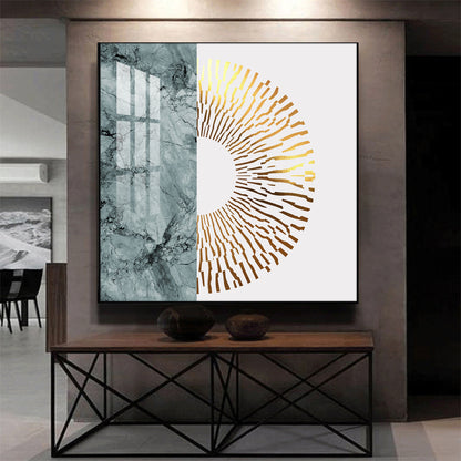 Golden Glided Glass Finish Square Wall Art