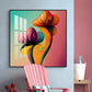 Radiant Petal Artistry Glass Finish Square Wall Art