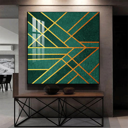 Emerald Radiance Glass Finish Square Wall Art