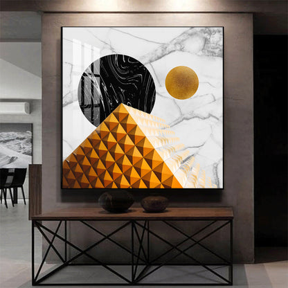 Luxe Sphere Glass Finish Square Wall Art