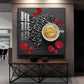Coffee Charm Glass Finish Square Wall Art