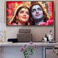 Lord Shiva and Parvati Glass Finish Horizontal Wall Art