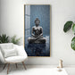 Sacred Budha Meditation Glass Finish Vertical Wall Art