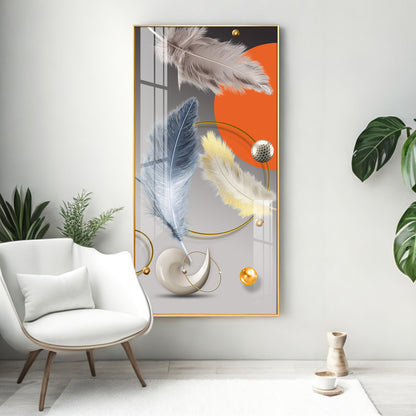 Shellscape Art Glass Finish Vertical Wall Art
