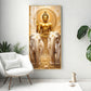 Meditating Budha With Alpha Elephant Glass Finish Vertical Wall Art