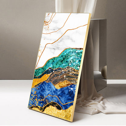 Celestial Marble Fusion Glass Finish Vertical Wall Art