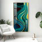 Green Abstract Art Glass Finish Vertical Wall Art