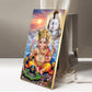 Lord Shiva and Ganesh Glass Finish Vertical Wall Art