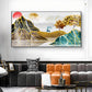 Deer in Sunlit Forest Glass Finish Horizontal Wall Art