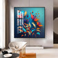 Shadowed Blooms Glass Finish Square Wall Art